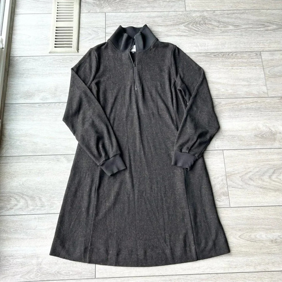 Cabi Black Burgundy Cuddle Long-Sleeve Sweater Dress - Picture 6 of 16